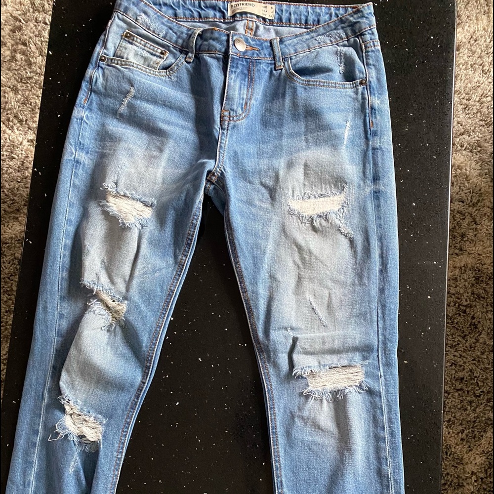 Boyfriend Distressed Pants - Picture 2 of 5